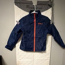Weatherproof Girls Navy Blue Quilted Jacket L 10/12 Full Zip Insulated
