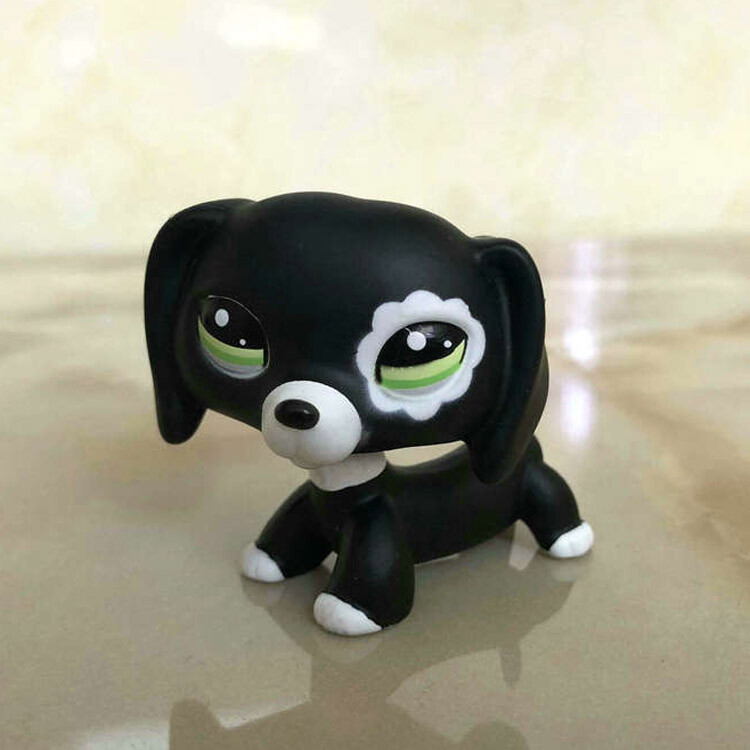 LITTLEST PET SHOP OOAK LPS Shorthair White Black dachshund DOG Hand Painted