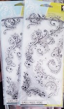 2 pks. Inkadinkado Artistic Flourish Clear Acrylic Stamp Set 60-30049 NEW