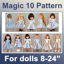 MAGIC Pattern 10 Dresses AND Panties - 10 DOLL SIZES Vintage Inspired Exclusive