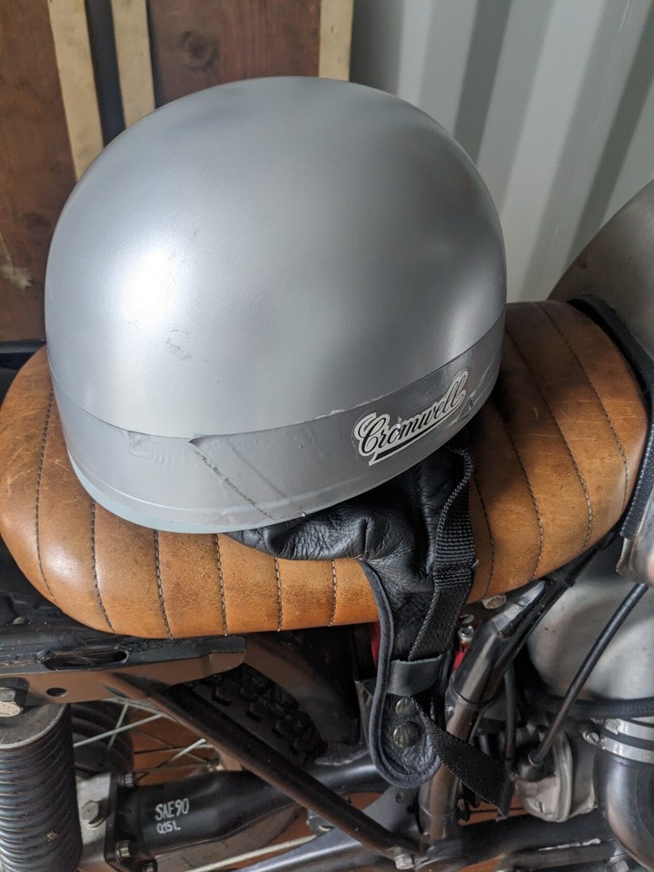 Vintage Cromwell Helm Pudding Basin Motorcycle Bike Helmet Scooter 61 7