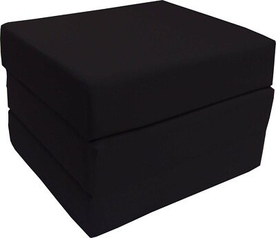 Trifold Foam Beds, Foldable Mats, Cushions, Seats 1.8 Density 6x27x75 Black