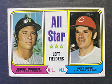 1974 Topps Baseball All Star Left Fielders Pete Rose/Bobby Murcer Card #336