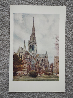 Chichester Cathedral - antiker Druck - 1940