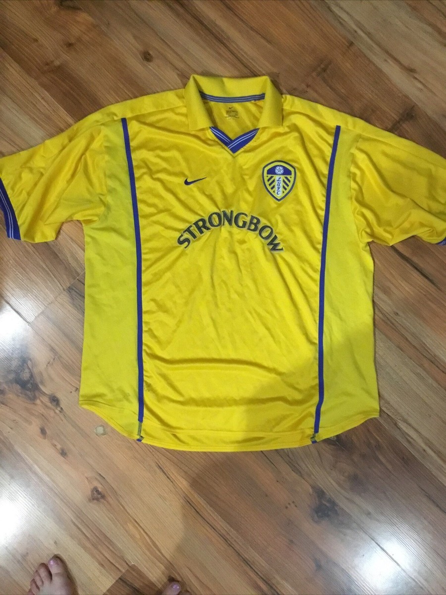 Leeds United 2001 2002 away yellow Nike shirt jersey