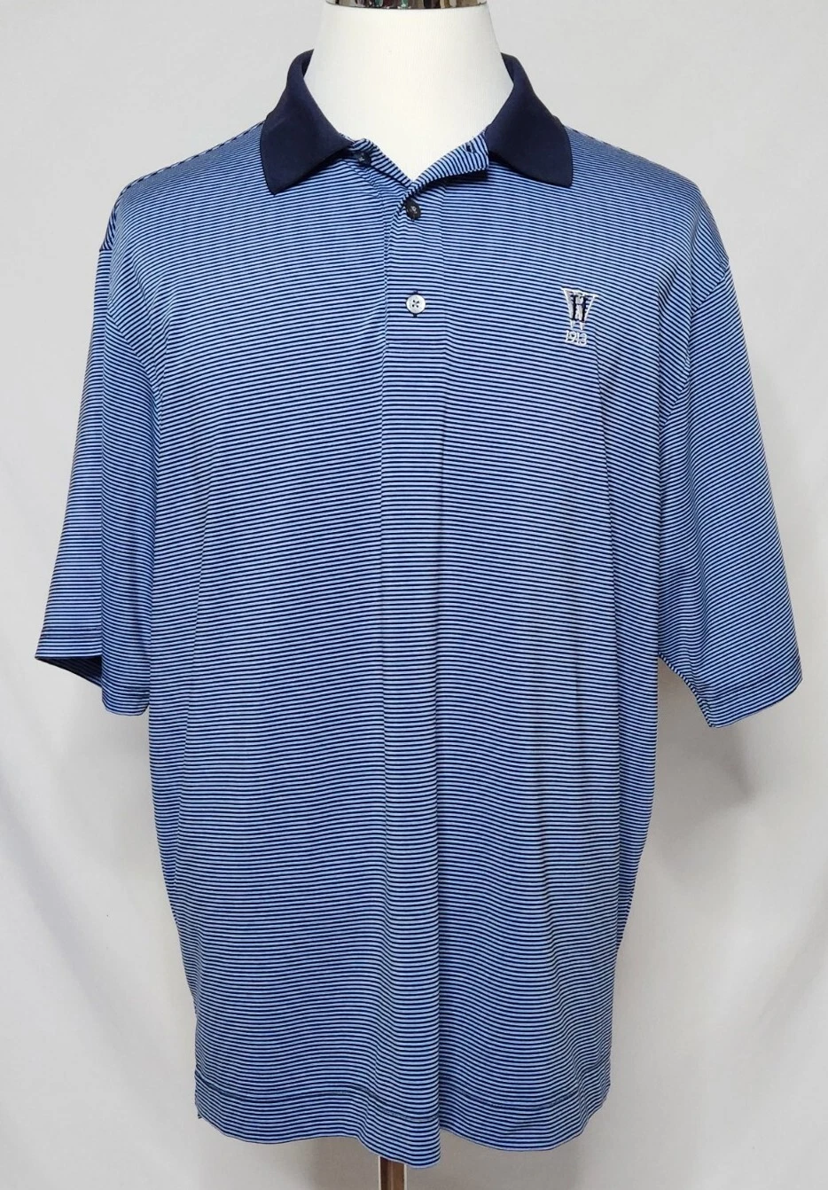 FootJoy Mens XL Golf Polo Shirt Short Sleeve Stretch Blue Striped