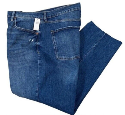 NWT Old Navy Medium Wash Extra High Rise Sky-Hi Straight Secret Slim Pockets 18