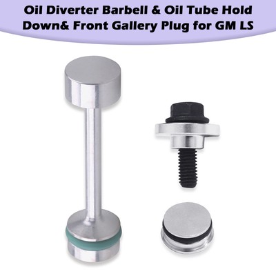 Oil Diverter Barbell & Oil Tube Hold Down& Front Gallery Plug für GM LS