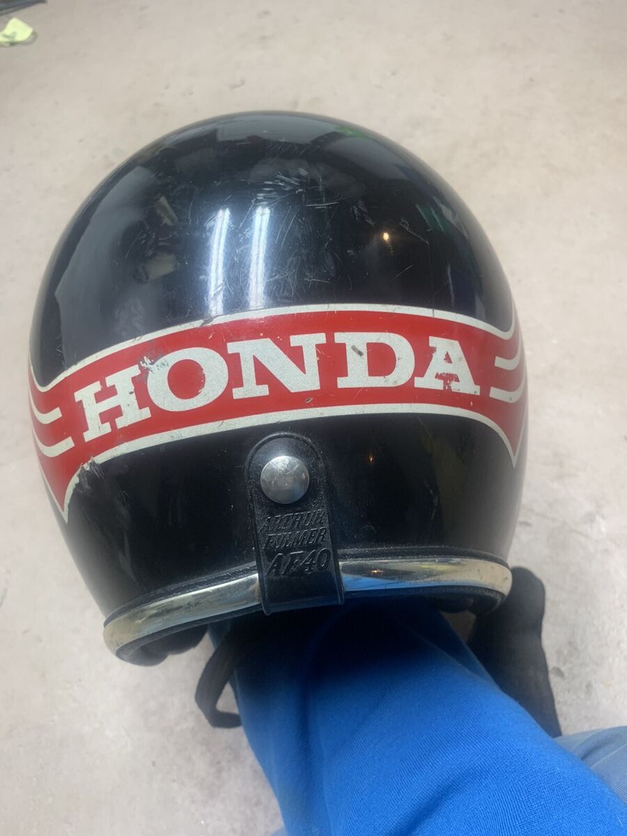 vintage arthur fulmer helmet af40 honda 76 1976 black vintage arthur fulmer helmet af40 honda 76 1976 black