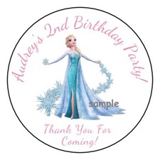 12 Personalized Frozen Birthday Party Stickers Favors Labels 2.5" Custom