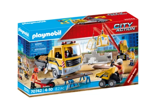 PLAYMOBIL 70742 City Action Site de travaux avec camion et