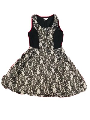 USA Amanda Lane Women Size 8 M Lace Black & White Dress.