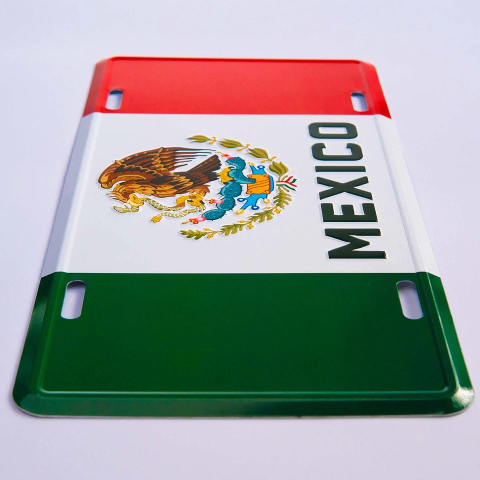 Mexico Flag License Plate - 3D Embossed Metal Car Truck Tag Sign - El Tri futbol - Image 3 of 4