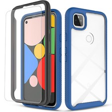 OEURVQO - Funda Para Pixel 4A 5G Pixel 5 XL Transparente Con Gradiente Colorido Delgado Y Suave TPU A Prueba De Golpes, Antiarañazos, Funda Protectora Para Google Pixel 4A 5G (azul Rosa