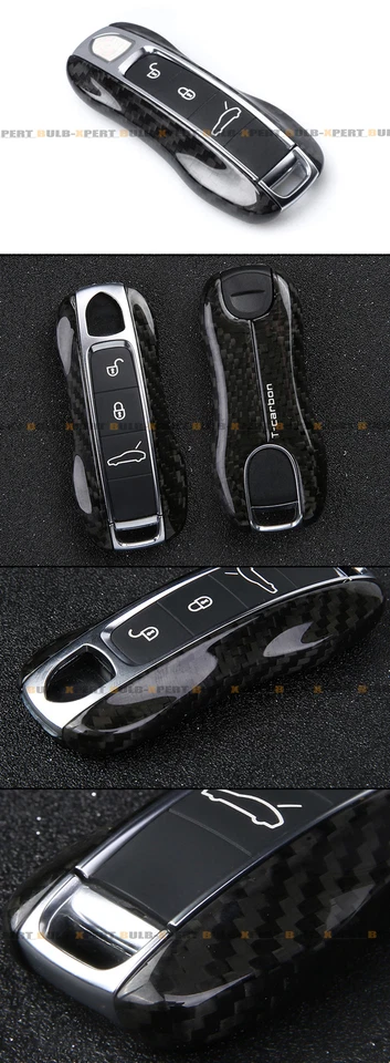 FOR 18-25 PORSCHE CAYENNE & PANAMERA CARBON FIBER KEY FOB REPLACEMENT COVER TRIM - Image 4 of 4