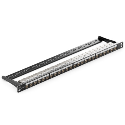 24 Port Patchpanel 0,5HE 19'' Rackeinbau + 24x CAT6a Keystone Netzwerk Module