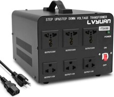 LVYUAN 3000 Watt Voltage Converter Transformer Heavy Duty Step Up/Down AC