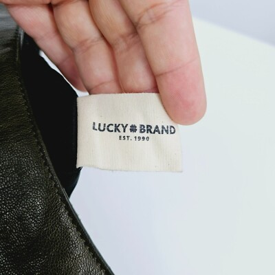 Lucky Brand Moxa Crossbody Bag Dark Moss Green Leather Zip Snap