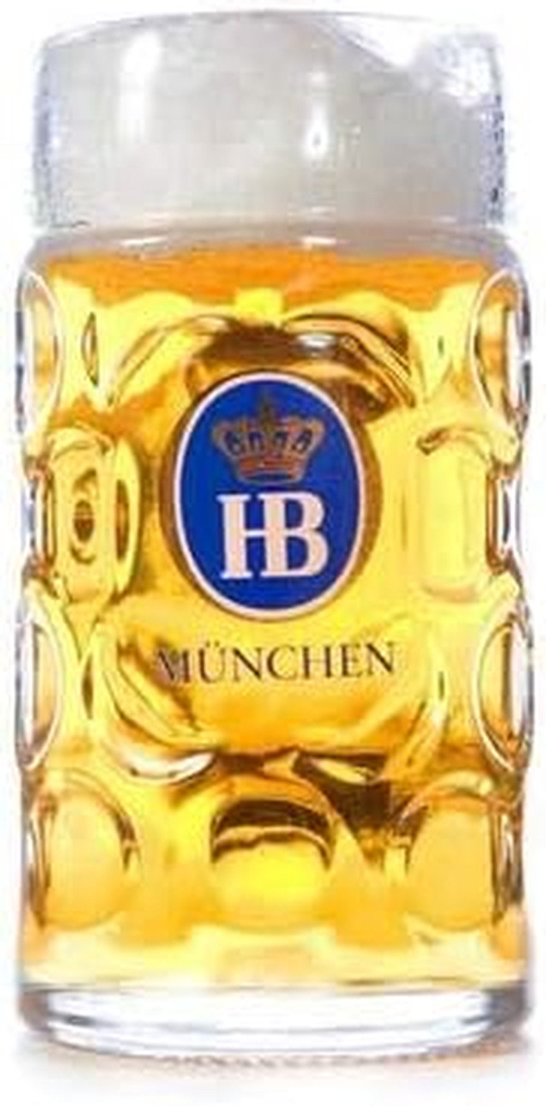 1 Liter HB "Hofbrauhaus Munchen" Dimpled Glass Beer Stein