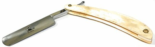 GBS Premium Shave Ready Carbon Steel Cut Throat Straight Faux Horn Ivory Razor