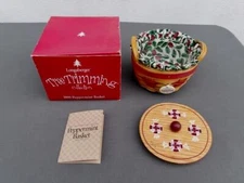 LONGABERGER 1999 *PEPPERMINT* BASKET WITH FABRIC LINER LID TIE -ON