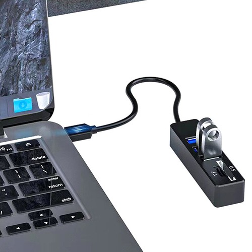 USB 2.0 Hub Multiport Portable 3 USB 2.0 Ports, SD/Micro TF Card Reader - Afbeelding 6 van 9