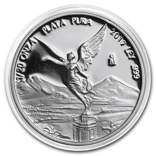 2017 MEXICO LIBERTAD 1/20 oz PROOF 999 SILVER COIN IN ORIGINAL CAPSULE