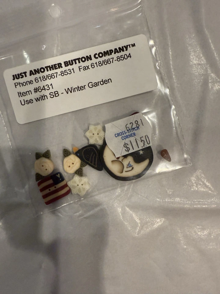 Shepard’s Bush Printworks Cross Stitch Pattern WINTER GARDEN and Buttons - Image 4 of 4