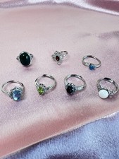 Copper Adjustable Ring With Genuine Crystals Set 11 