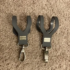 JJ COLE ATTACHMENT GRIPS CLIP For Stroller Handle To Hold Bags | Set Of 2 | Gray