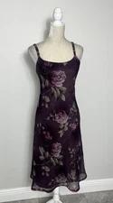 Jessica Howard Vtg Sleeveless Chiffon Midi Dress Floral Whimsigoth y2k Petite 4