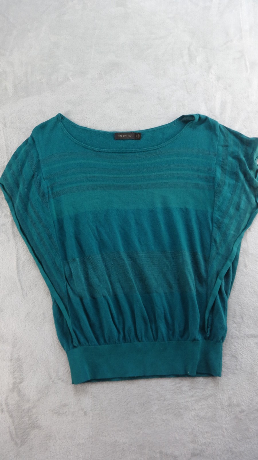 The Limited Top Women Medium Green Short Sleeve Round Neck Casual