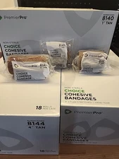 Premier Cohesive Bandages Wrap 1" 2" 3" 4" x 5 Yards Adhesive Medical Tape