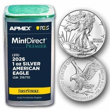 2026 1 Oz Silver Eagles (20-coin Md Premier + Pcgs Fs® Tube)