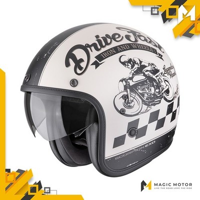 Scorpion EXO Motorradhelm Jethelm BELFAST EVO S FAHREN SIE SCHNELL Weiss