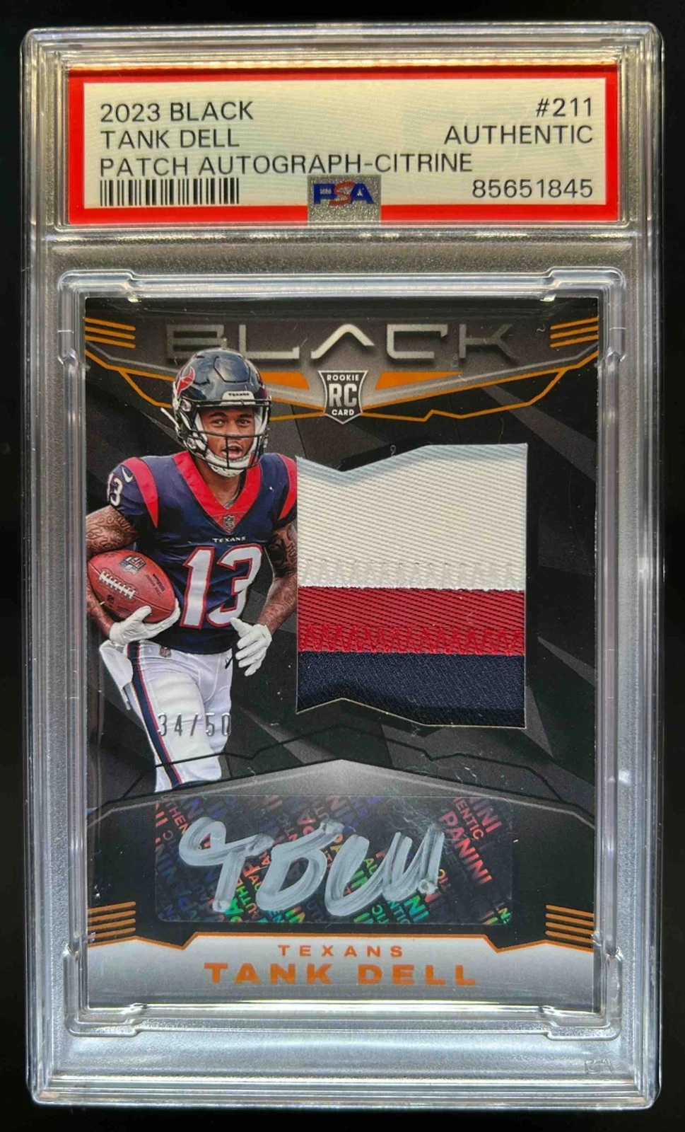 Tank Dell Panini Black #211 Patch Autograph-Citrine