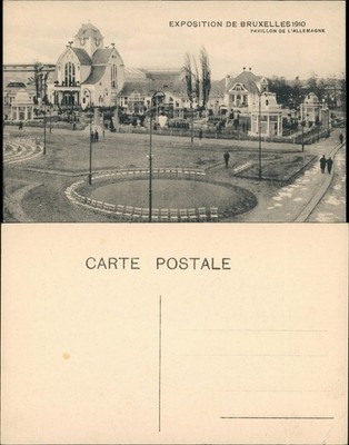 Postkaart Brüssel Bruxelles Expo 1910 Straßen Section Allemand 1910