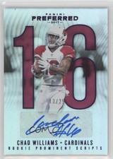 2017 Preferred Rookie Prominent Scripts Purple 13/25 Chad Williams #274 Auto 0c2