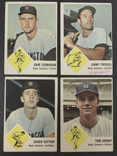 4x 1963 FLEER WASH SENATORS Baseball Card Lot: STENHOUSE++ *EX *READ / DHC90