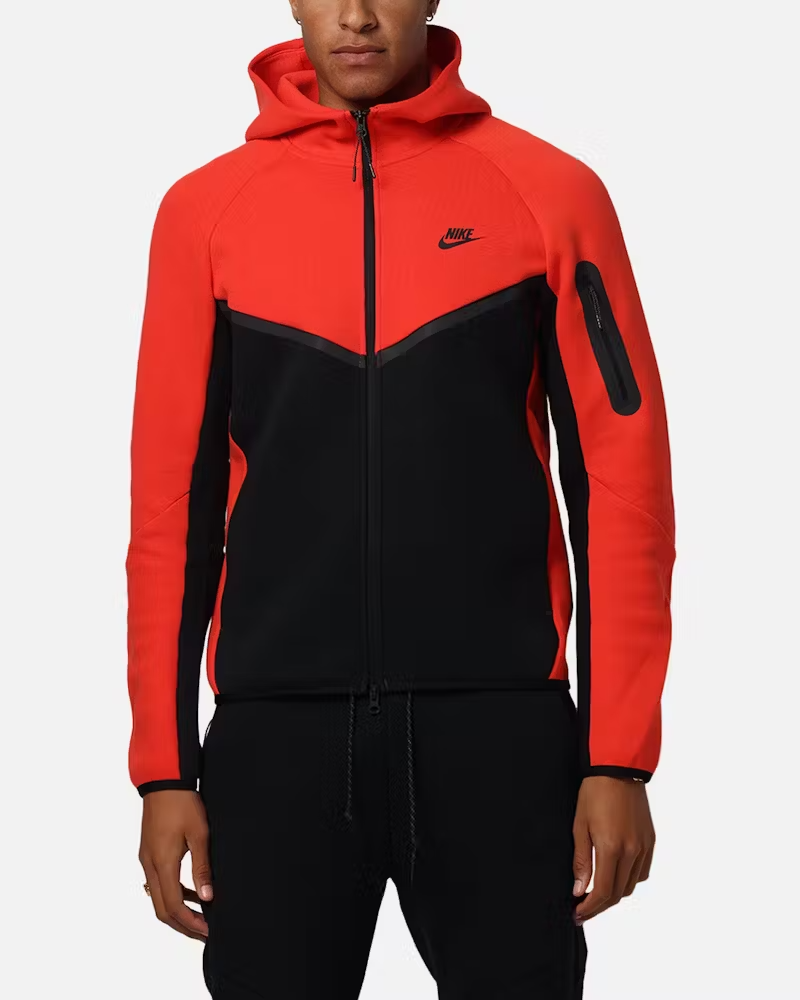 Nike Mens Tech Fleece Jacket Red & Black Men's Size MEDIUM (M