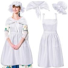 Hercicy 3 Pieces Colonial Costume Set White Mob Cap Bonnet One Size,