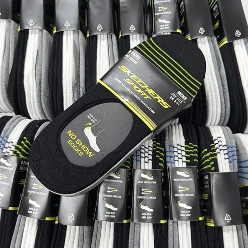 Sketchers Mens Socks | Size 6-11|Air Cooled Mesh Ventilation |8 Pack| BWG