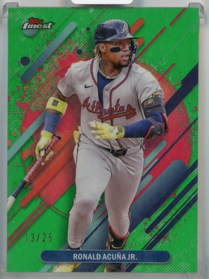 2025 Topps Finest Ronald Acuna Jr. Rare Green Refractor #276  13/25