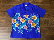Vtg Island Fashions Mens Hawaiian Floral Pocket Shirt Pocket Made In USA Size M