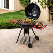 Image of Classic Kettle Charcoal Grill BBQ 57cm Grill Area with Lid+Bowl & Table Shelves