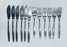 Oneida Oneidacraft Deluxe Stainless Fish Knives & Forks 12 piece Set