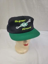 VTG 80 90s USA K Products Brand Super Krome SK Tools Trucker Snapback Hat Black