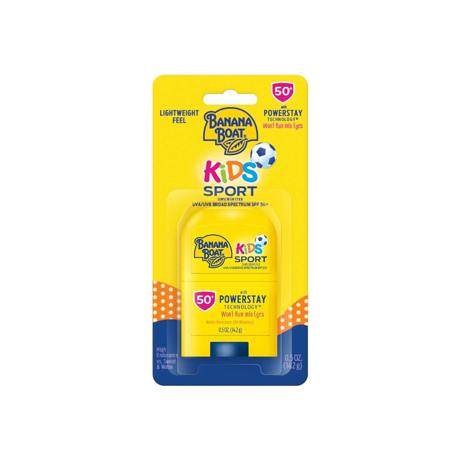 Banana Boat Kids SPF 50 Sunscreen Stick 0.5oz Travel Size for Active Play