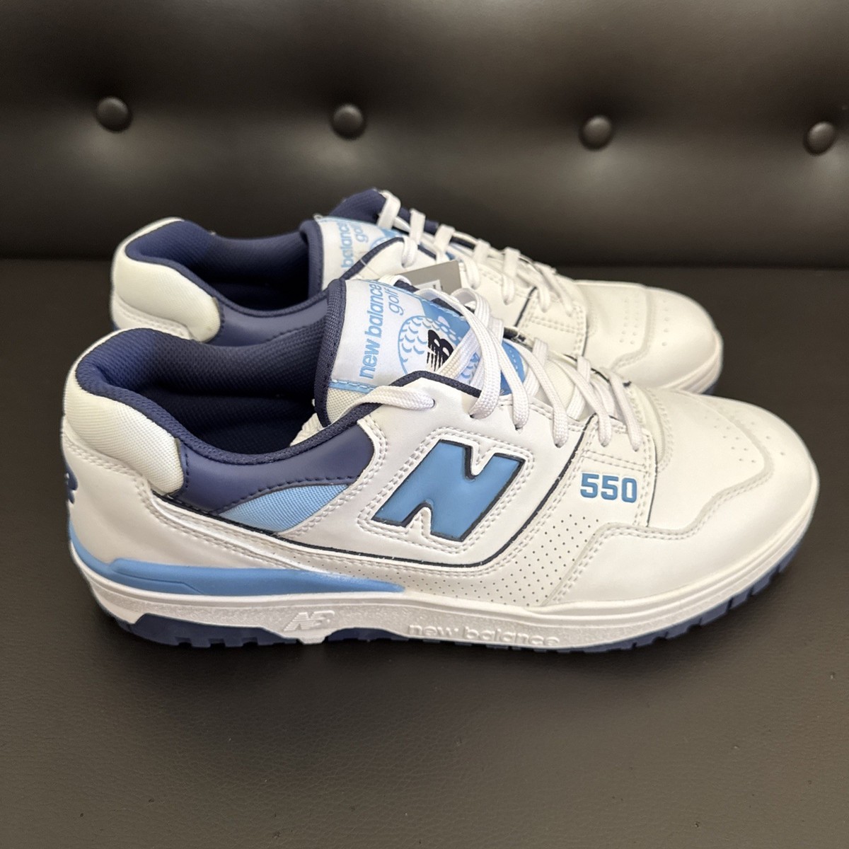 New Balance 550 Golf SL Shoes White Navy Spikeless Men's Size 10 D