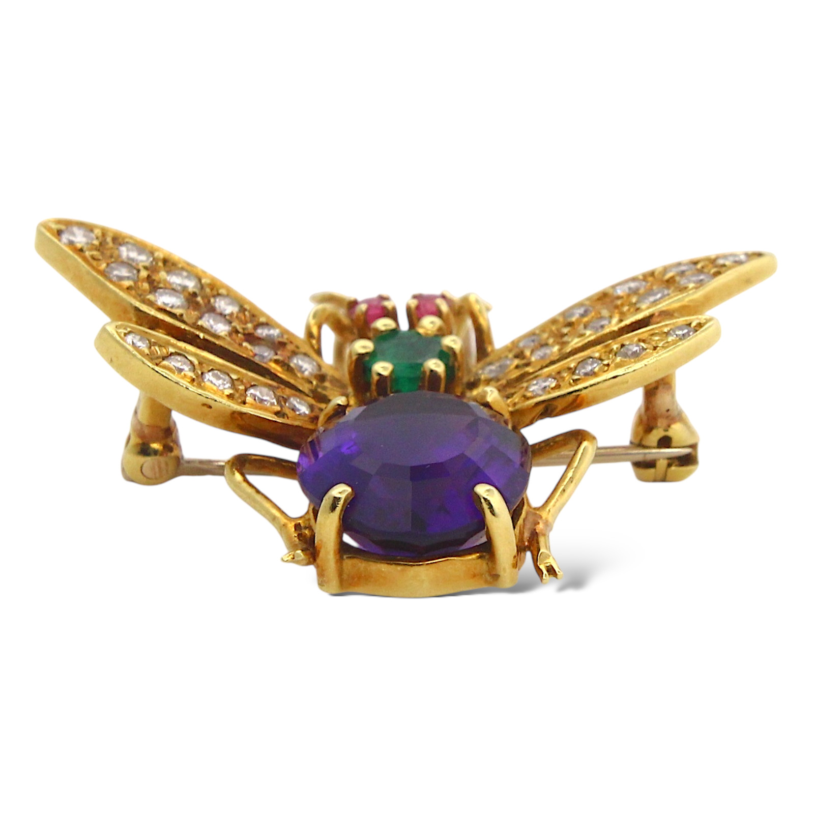 Insect Bug Diamond Amethyst Emerald Ruby Brooch P… - image 11